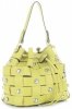 Vittoria Gotti Modna Torebka Skórzana Unikatowy Shopper Made in Italy Limonkowa